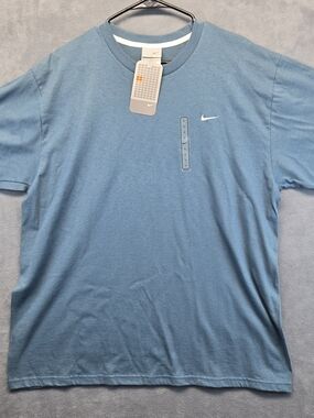 Vintage y2k Nike Shirt Sky Blue White Embroidered Swoosh Mens Large NWT